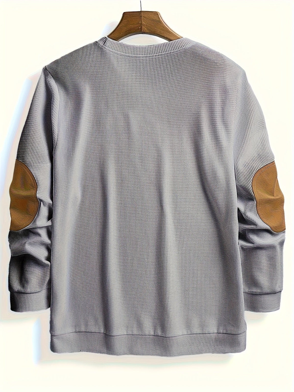 Textured Elbow-Patch Pullover Sweater for Men - Casual Knitwear - Satinni
