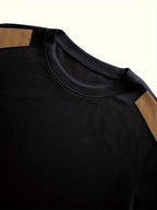 Textured Elbow-Patch Pullover Sweater for Men - Casual Knitwear - Satinni