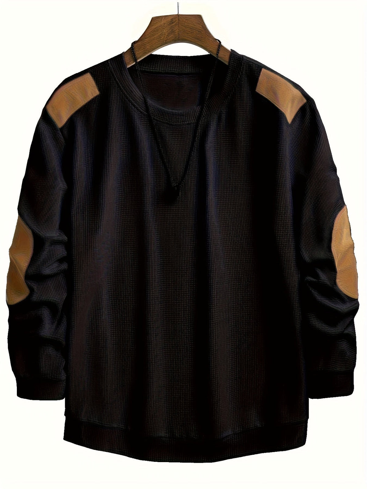 Textured Elbow-Patch Pullover Sweater for Men - Casual Knitwear - Satinni