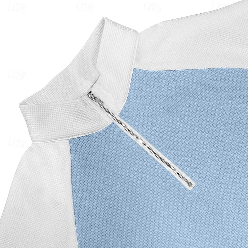 Textured Quarter-Zip Pullover for Men | Soft Fabric | Casual Wear - Satinni
