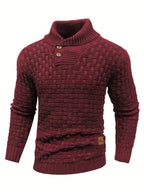 Textured Shawl-Collar Sweater for Men | Cozy Knitwear for Casual Wear - Satinni