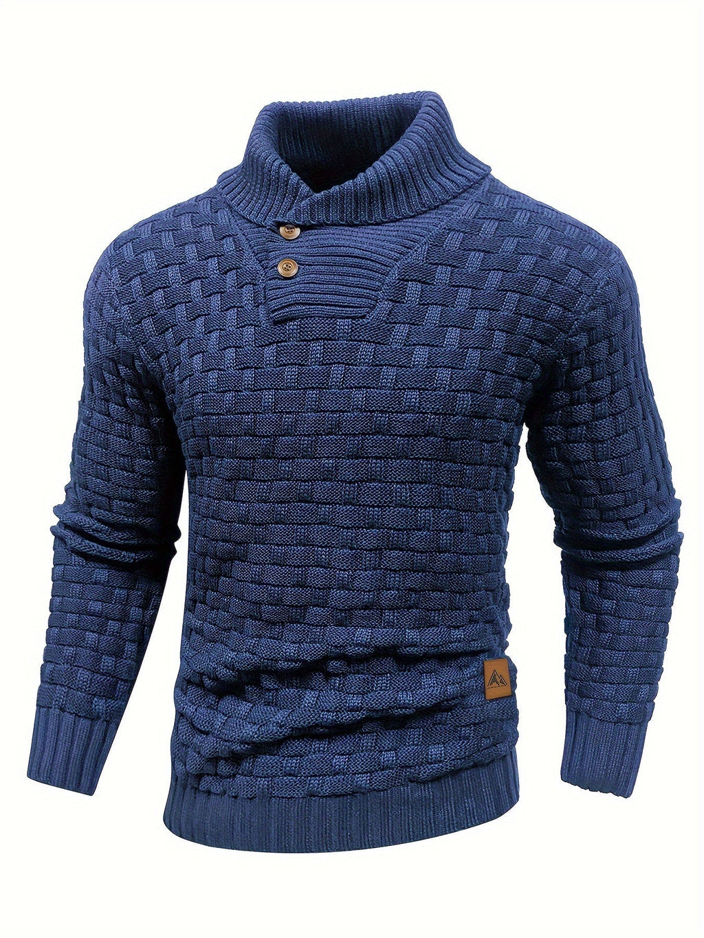 Textured Shawl-Collar Sweater for Men | Cozy Knitwear for Casual Wear - Satinni