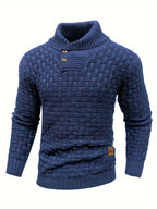 Textured Shawl-Collar Sweater for Men | Cozy Knitwear for Casual Wear - Satinni