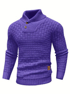 Textured Shawl-Collar Sweater for Men | Cozy Knitwear for Casual Wear - Satinni