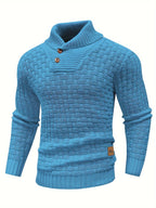 Textured Shawl-Collar Sweater for Men | Cozy Knitwear for Casual Wear - Satinni