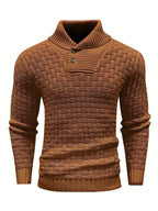 Textured Shawl-Collar Sweater for Men | Cozy Knitwear for Casual Wear - Satinni