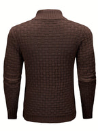 Textured Shawl-Collar Sweater for Men | Cozy Knitwear for Casual Wear - Satinni