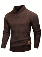 Textured Shawl-Collar Sweater for Men | Cozy Knitwear for Casual Wear - Satinni