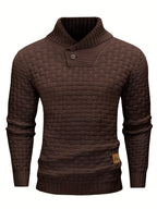 Textured Shawl-Collar Sweater for Men | Cozy Knitwear for Casual Wear - Satinni