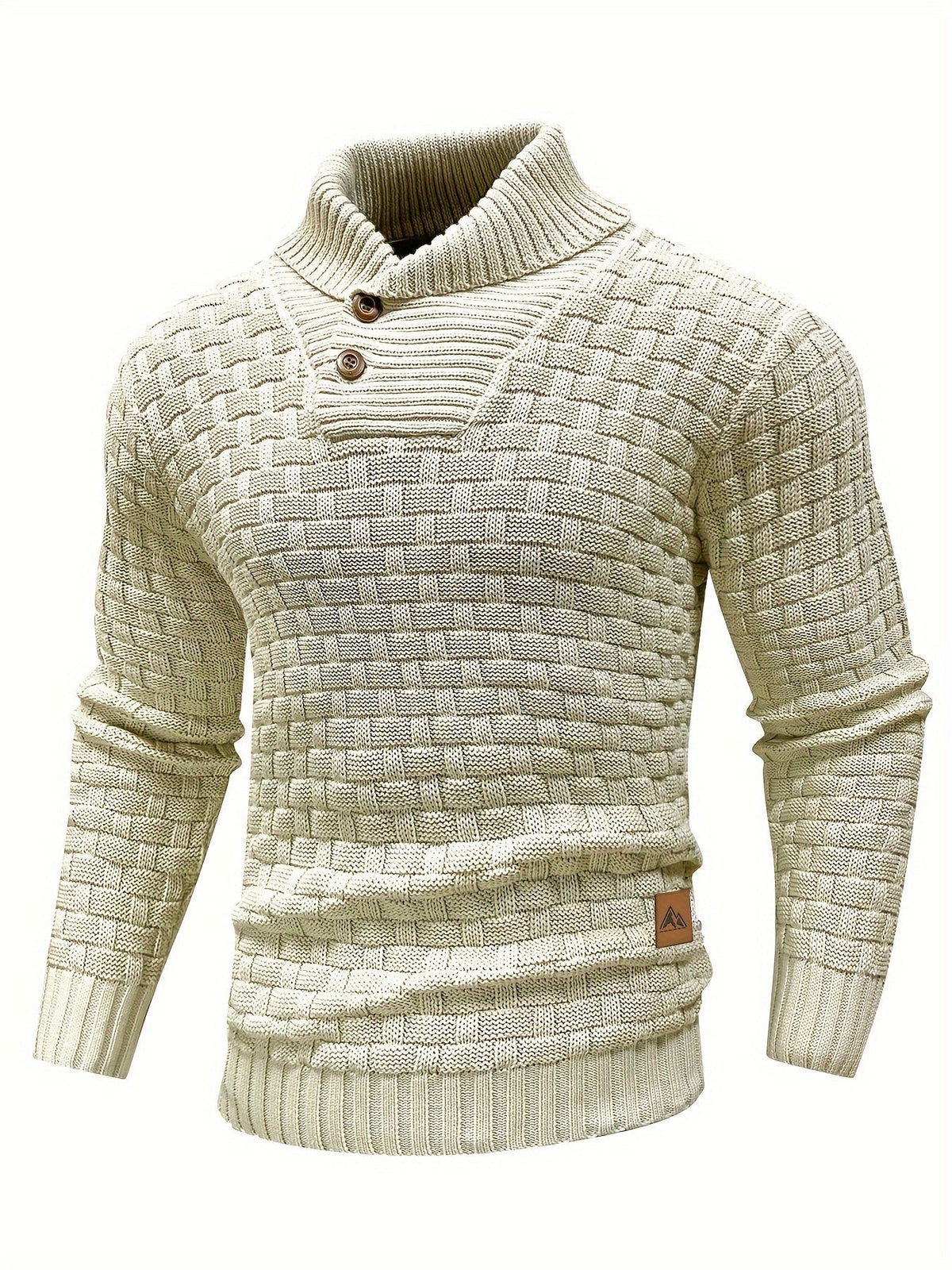 Textured Shawl-Collar Sweater for Men | Cozy Knitwear for Casual Wear - Satinni