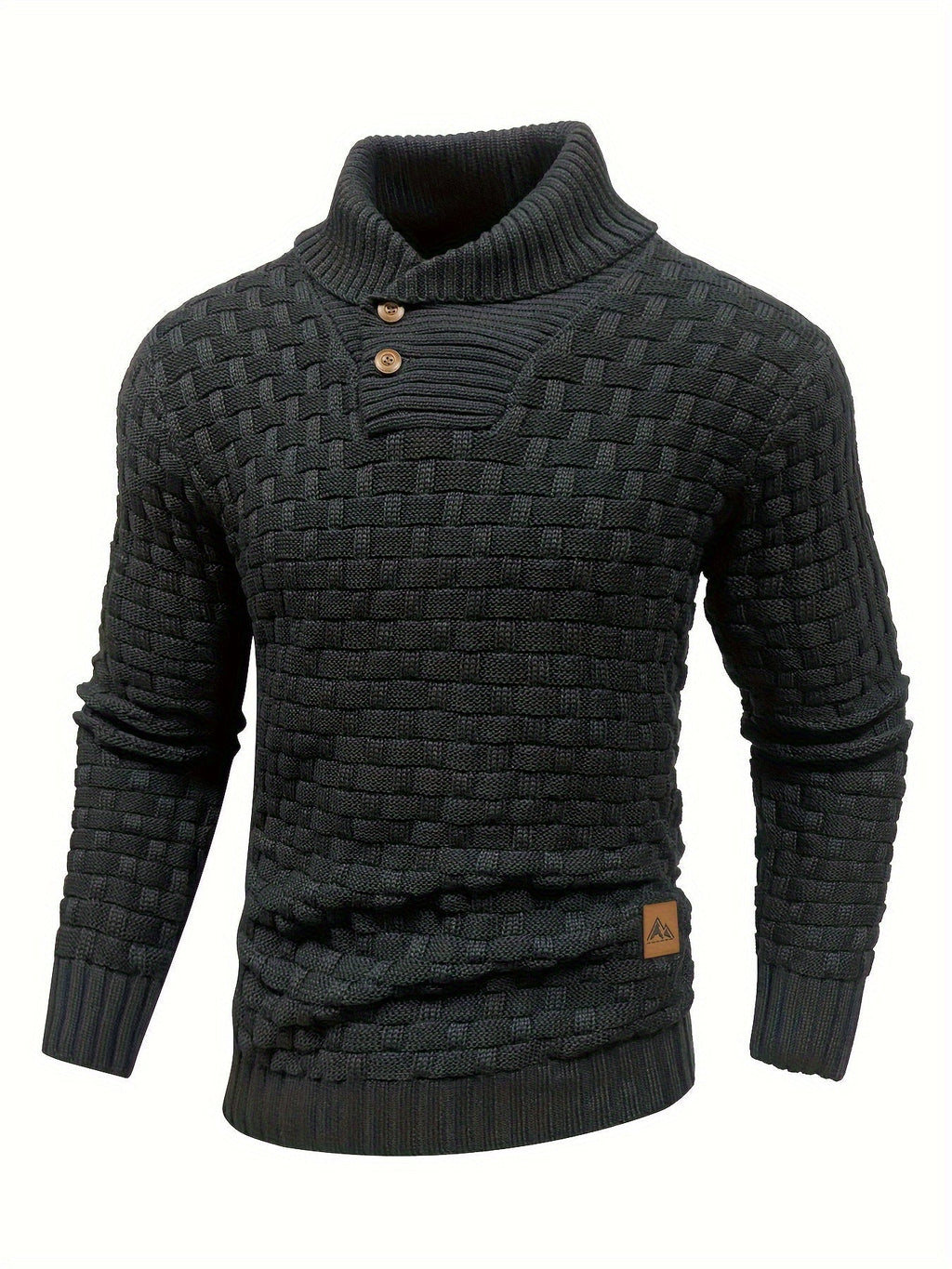 Textured Shawl-Collar Sweater for Men | Cozy Knitwear for Casual Wear - Satinni