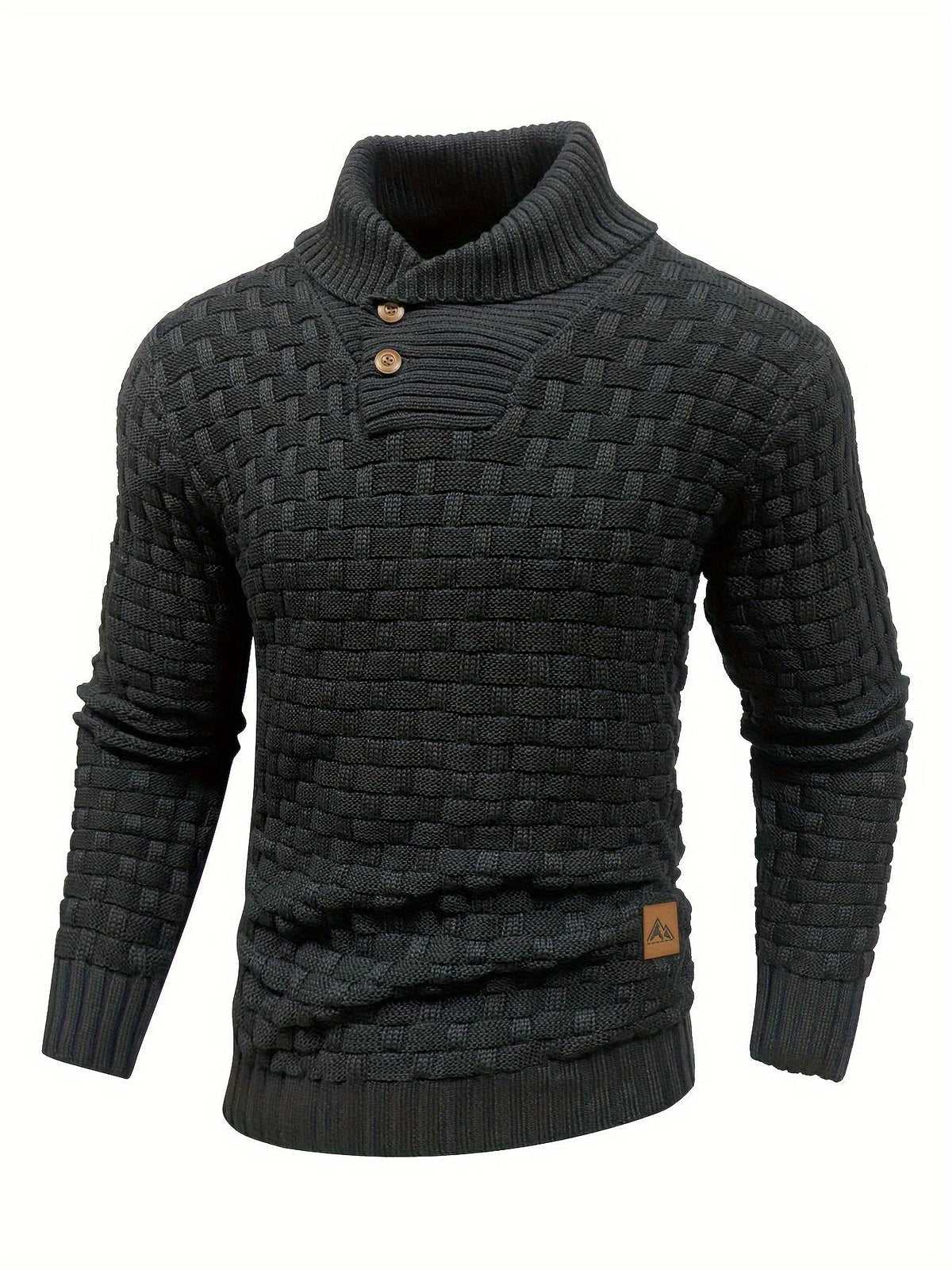 Textured Shawl-Collar Sweater for Men | Cozy Knitwear for Casual Wear - Satinni